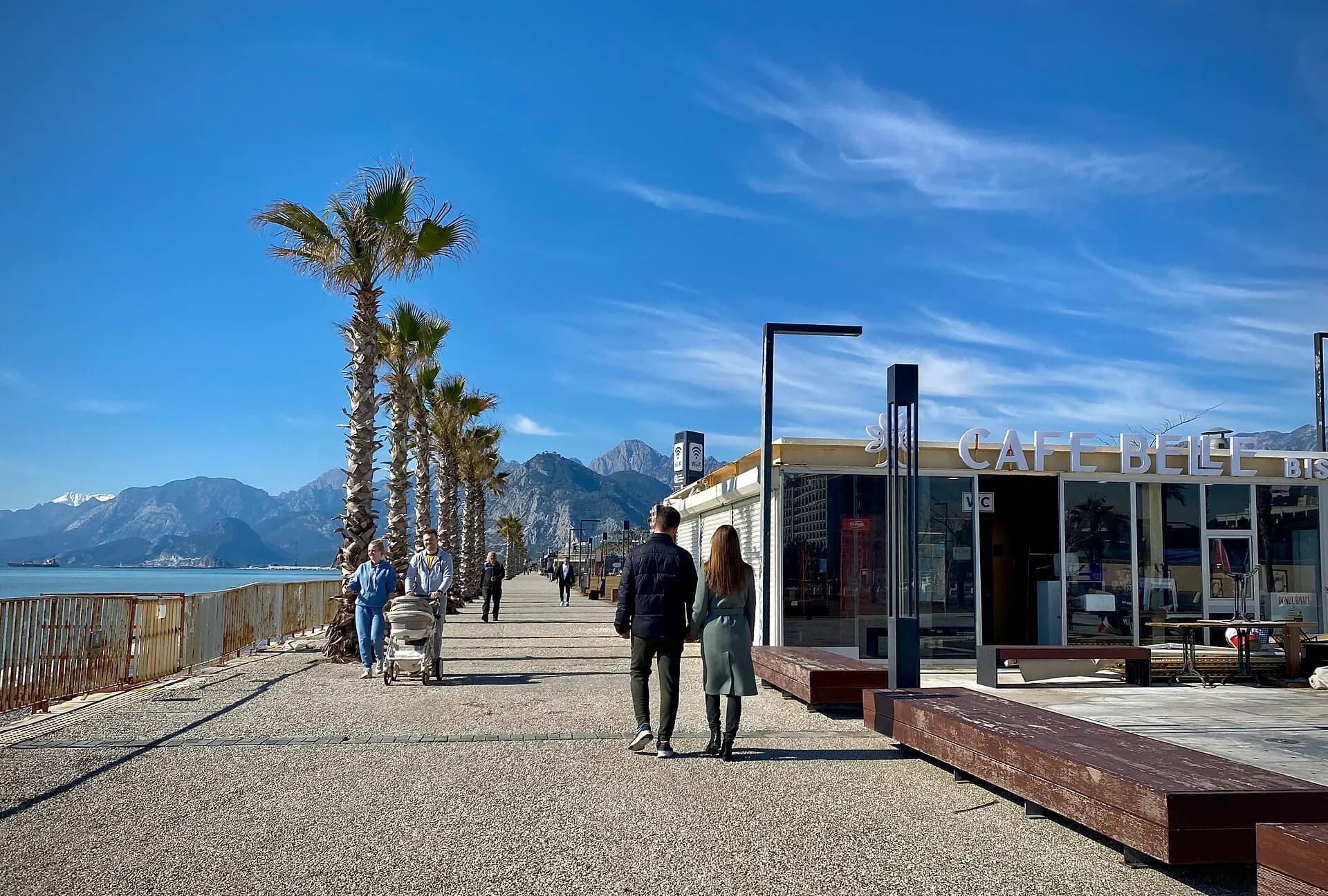 Konyaaltı Beach, Antalya, Turkey, March 2022 - Cafe
