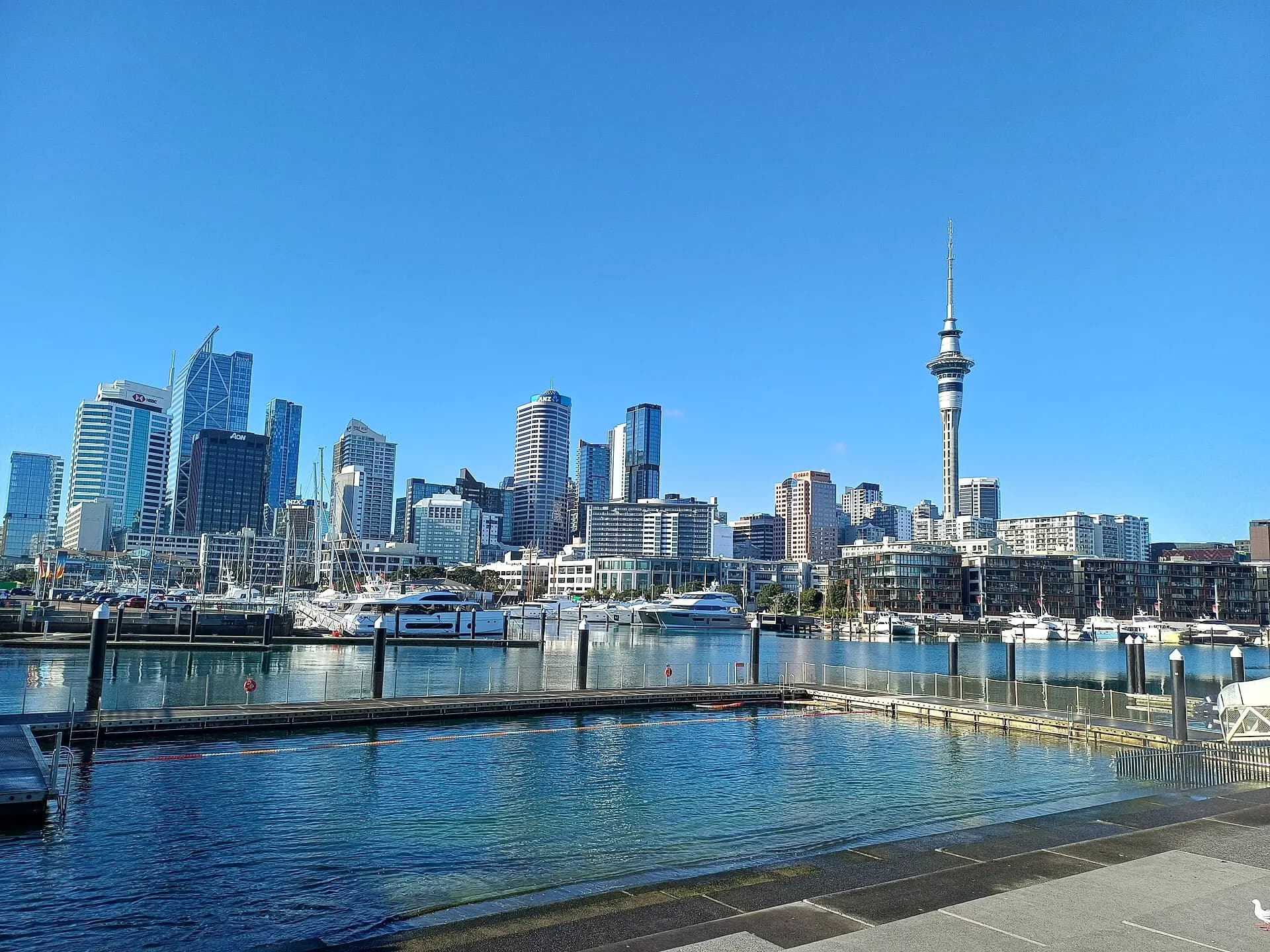 View of Auckland over Viaduct Harbour (3)