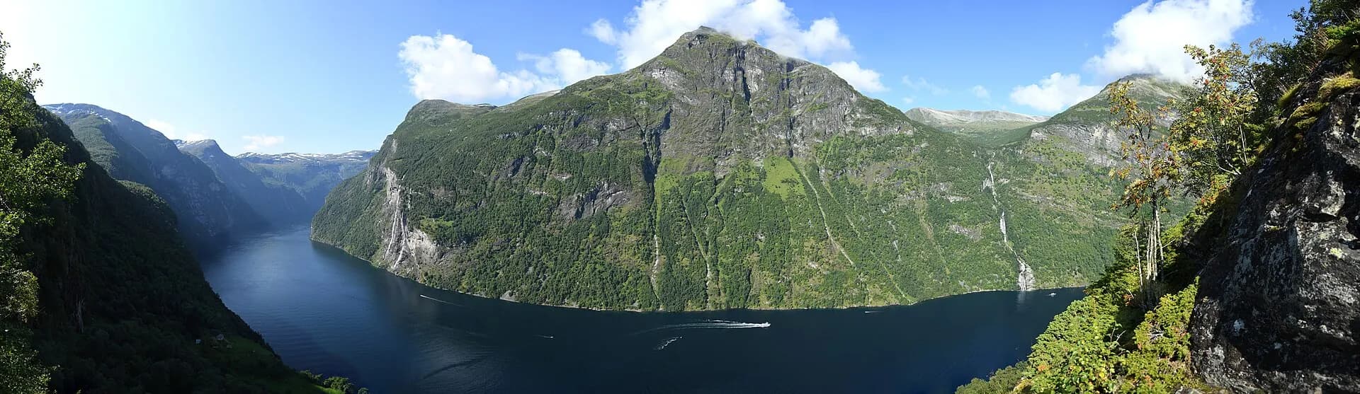 Panorama of Geirangerfjord from Skagefla