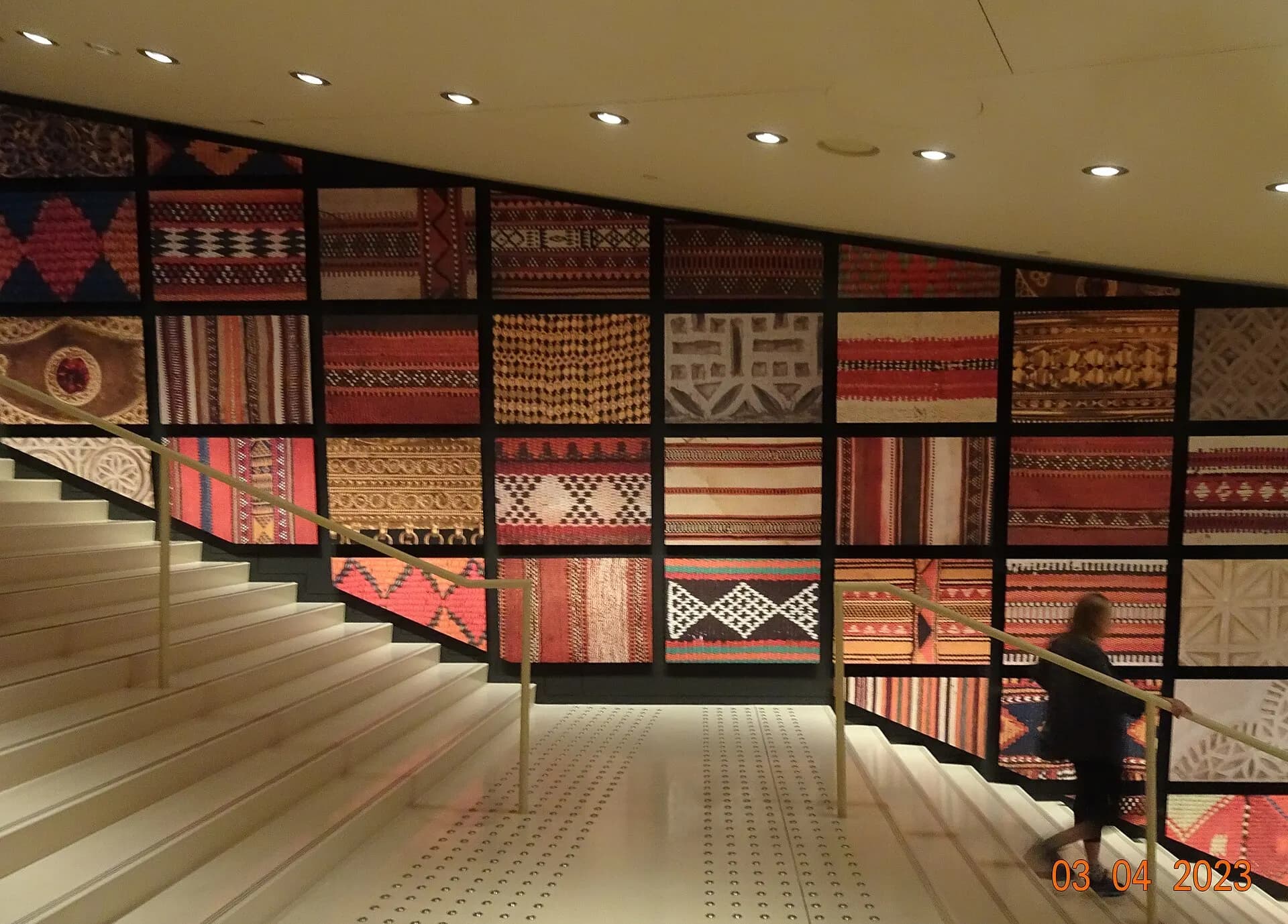 Steps of tapestry in the Qatar National Museum