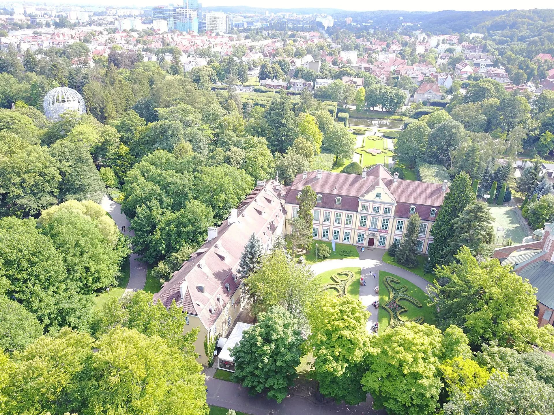 Gdansk Oliwa Cathedral aerial photograph 2019 P02