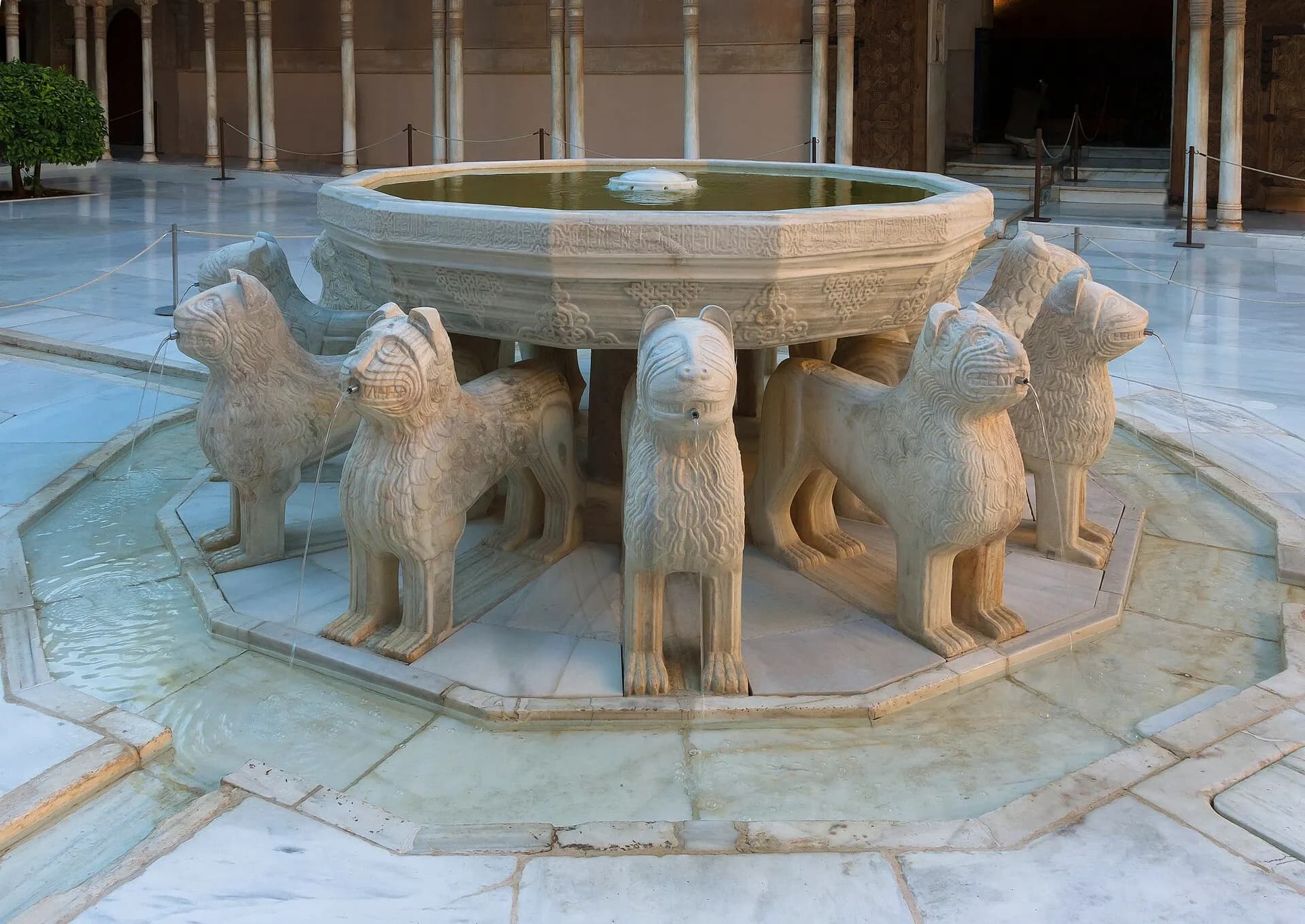 Fountain patio de los Leones Alhambra Granada Spain