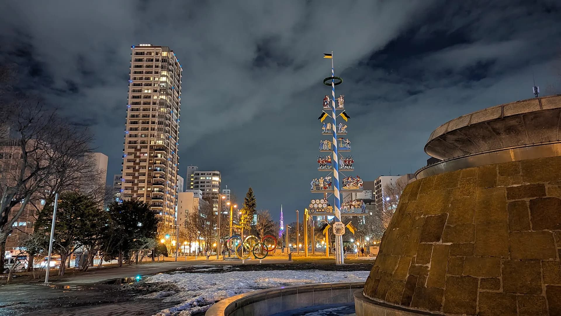Odori Park in Sapporo - Hokkaido Prefecture at night in March 2026