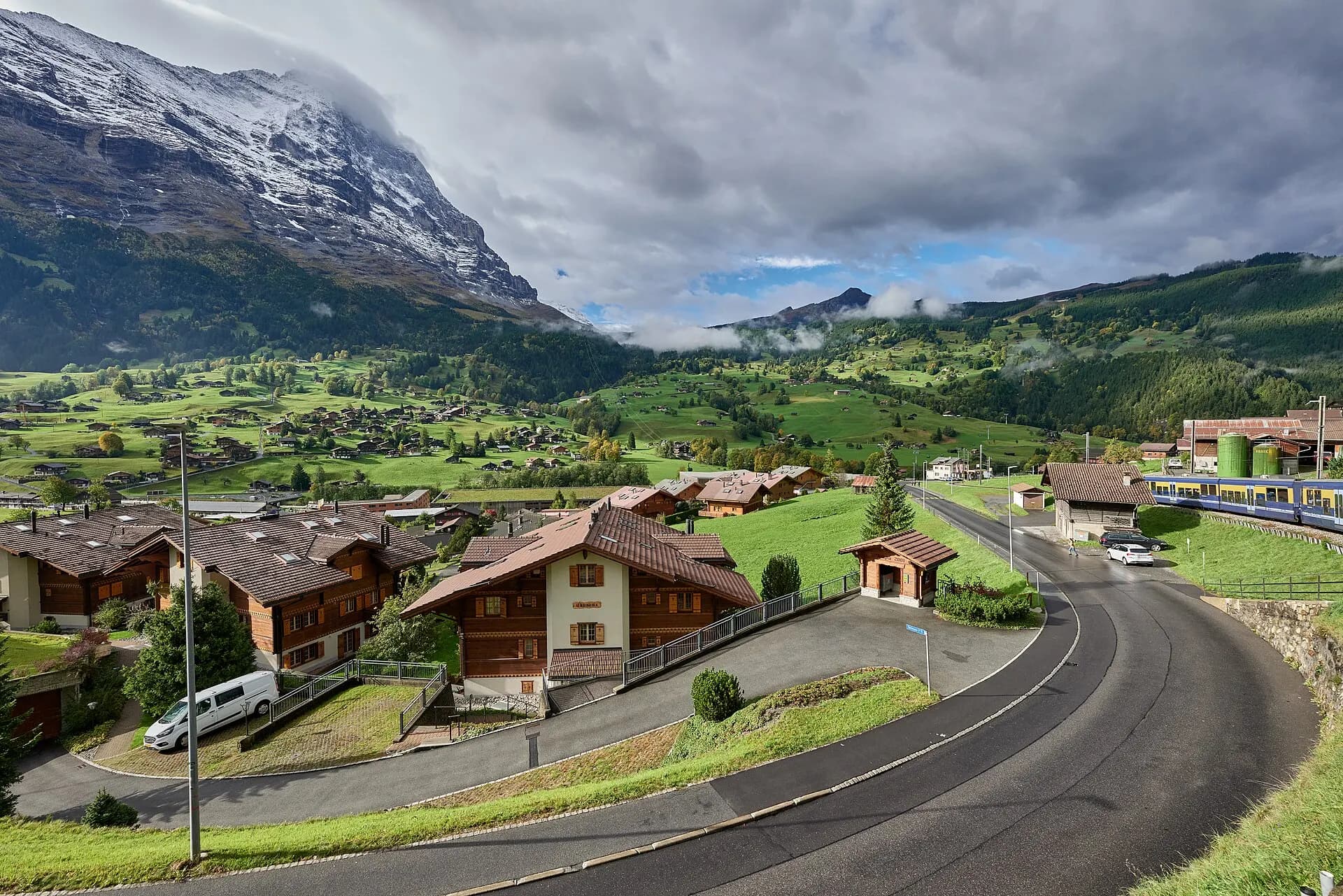 Grindelwald village seen from train in Grindelwald 2022-10-02 03