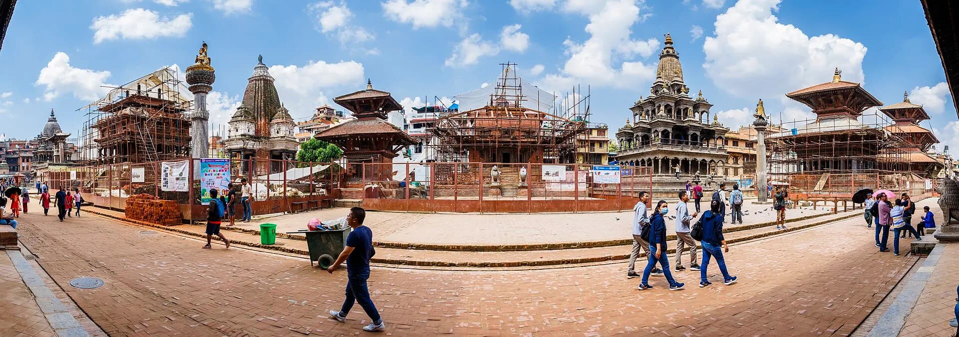 Old Nepali Newar Peoples wearing traditional hat- Dhaka Topi-Patan Durbar Square-2061