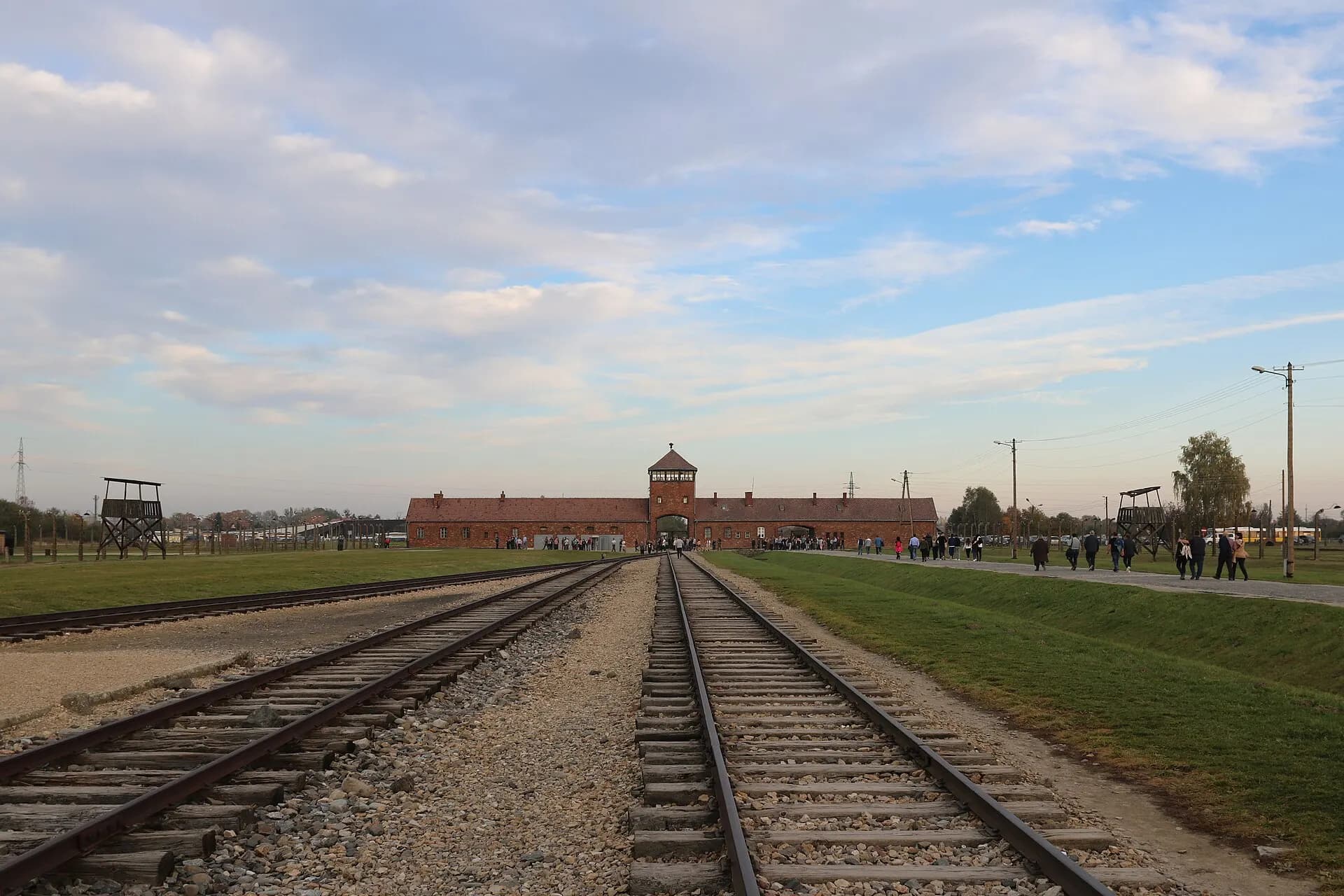 Auschwitz II Birkenau - gate, tracks