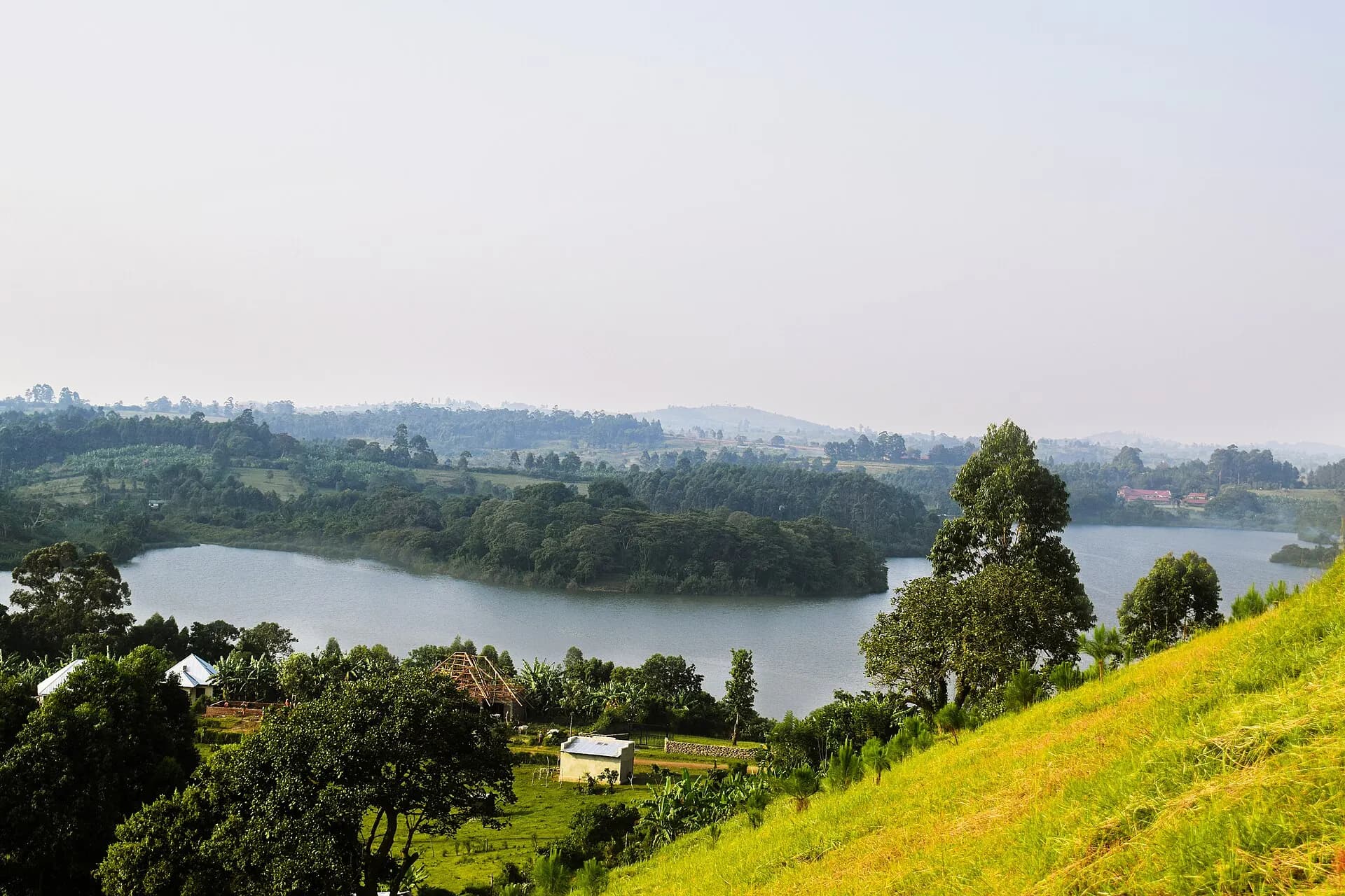 Nyakasura Crater Lake from the top of the Nyakasura Hills 01