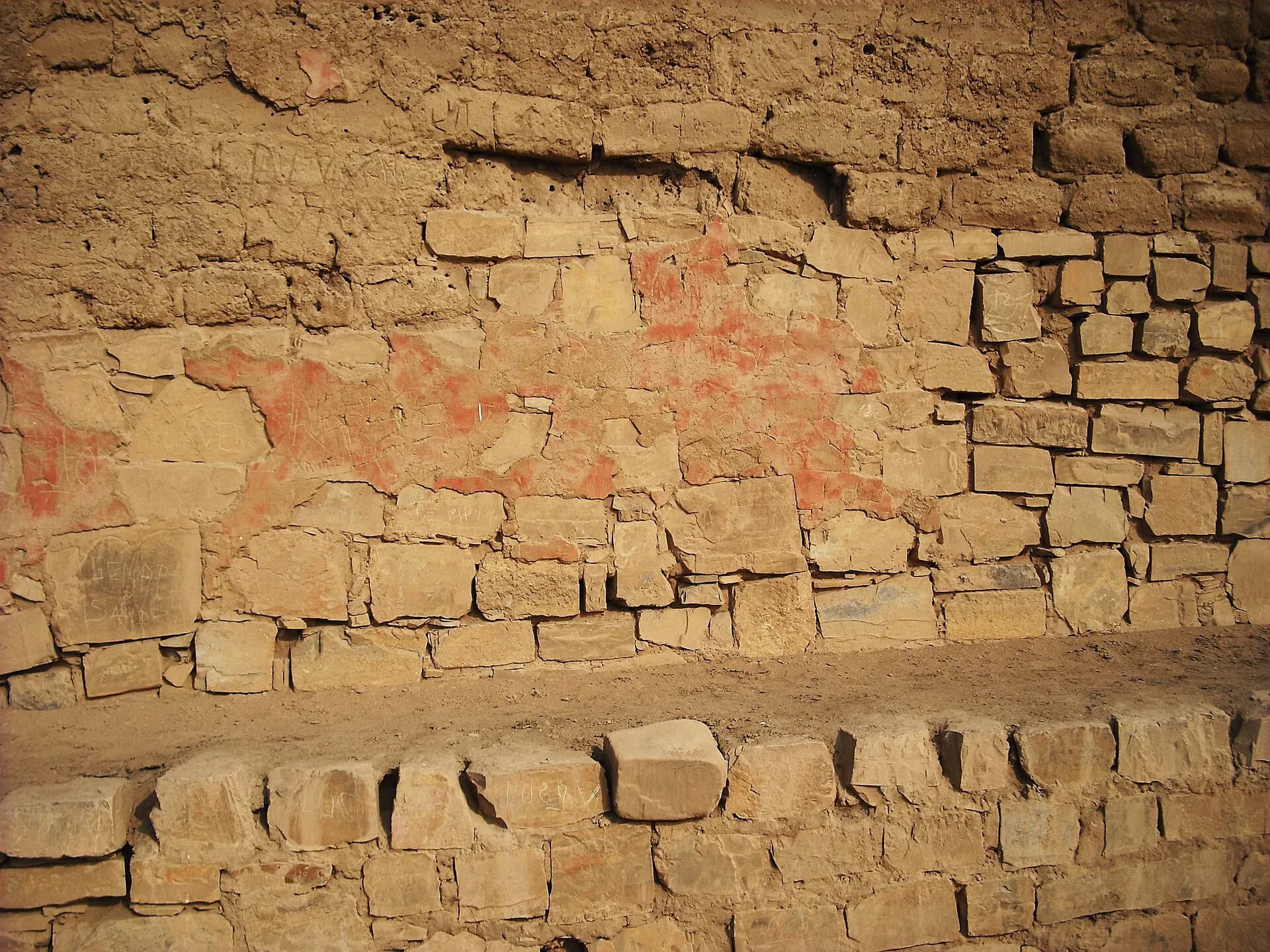 Pachacamac Temple of the Sun Red Plaster