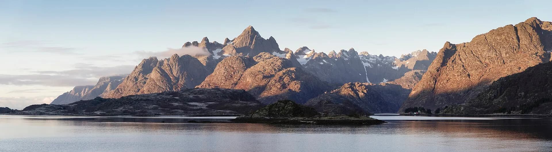 Morning view to Trolltindan and Trollfjorden from Hinnøya, 2012 October