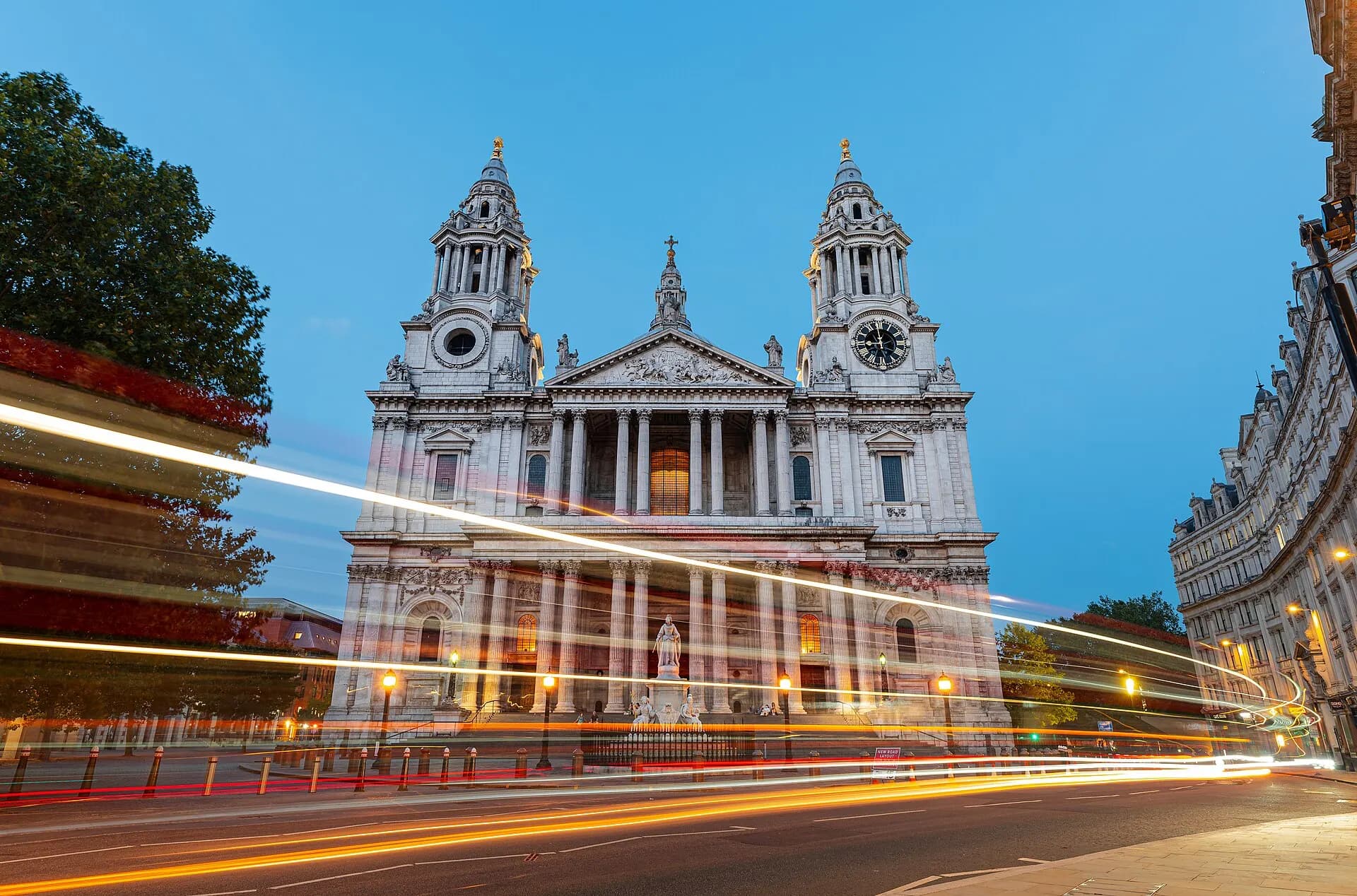 St Paul's Cathedral West Facade Night 2020