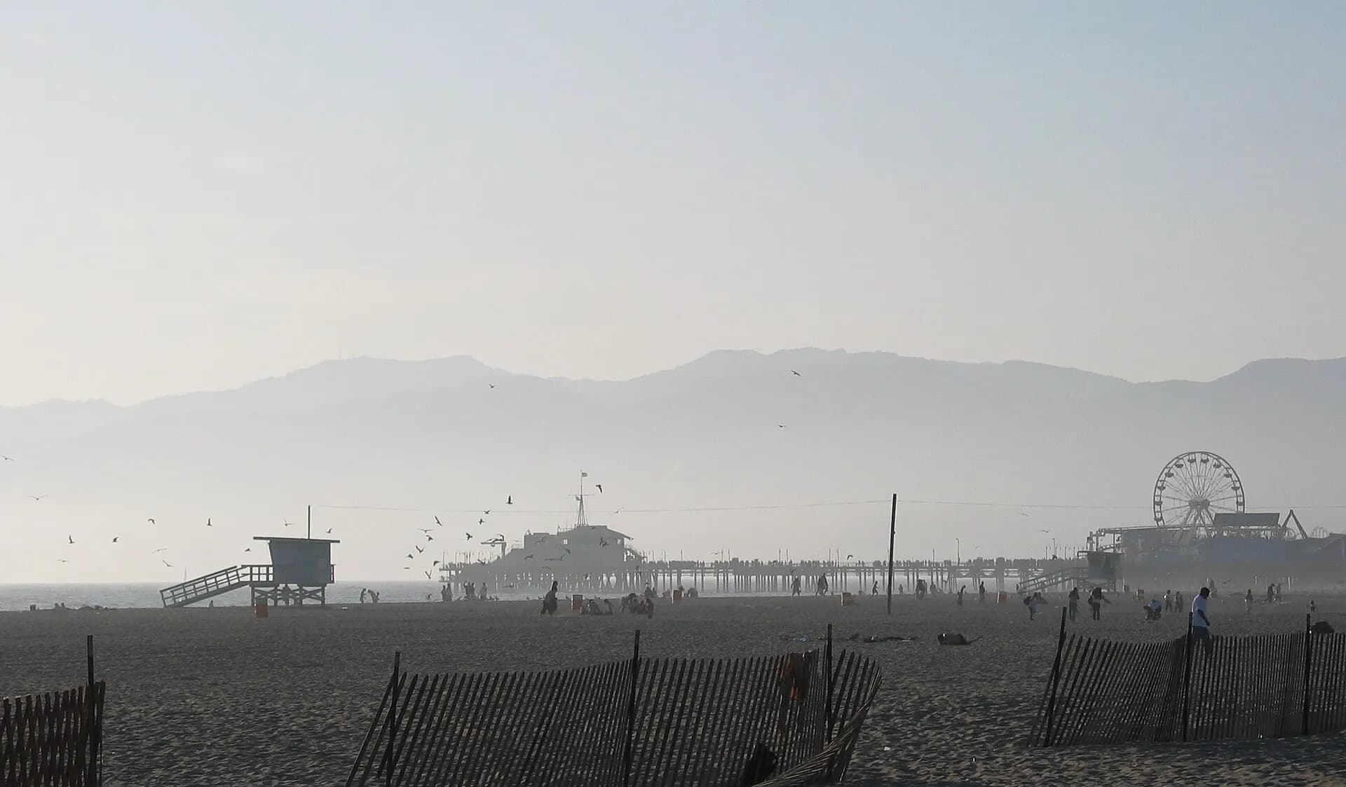 USA Santa Monica Beach and pier CA