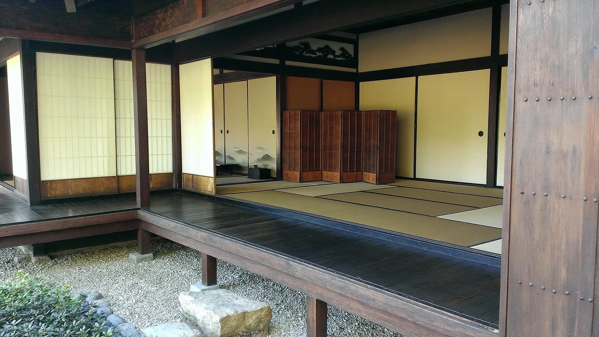Detail of traditional Japanese home at Japanese garden, Huntington Library, Art Collections and Botanical Gardens
