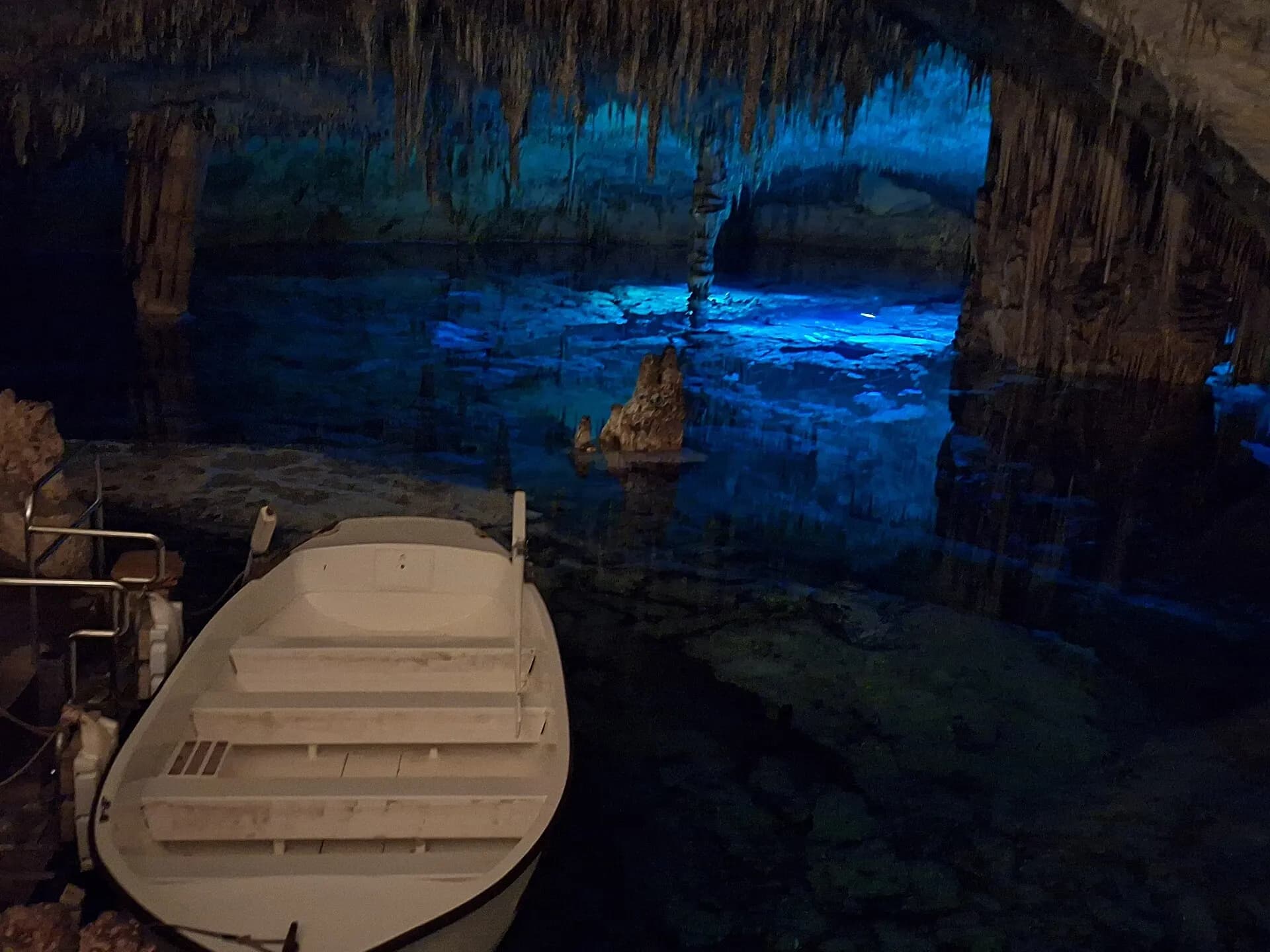 Boat on Martel Lake Coves del Drac Mallorca
