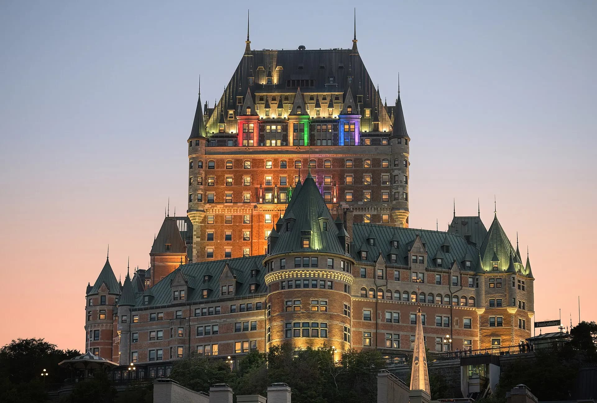 Chateau Frontenac at dusk in Quebec City