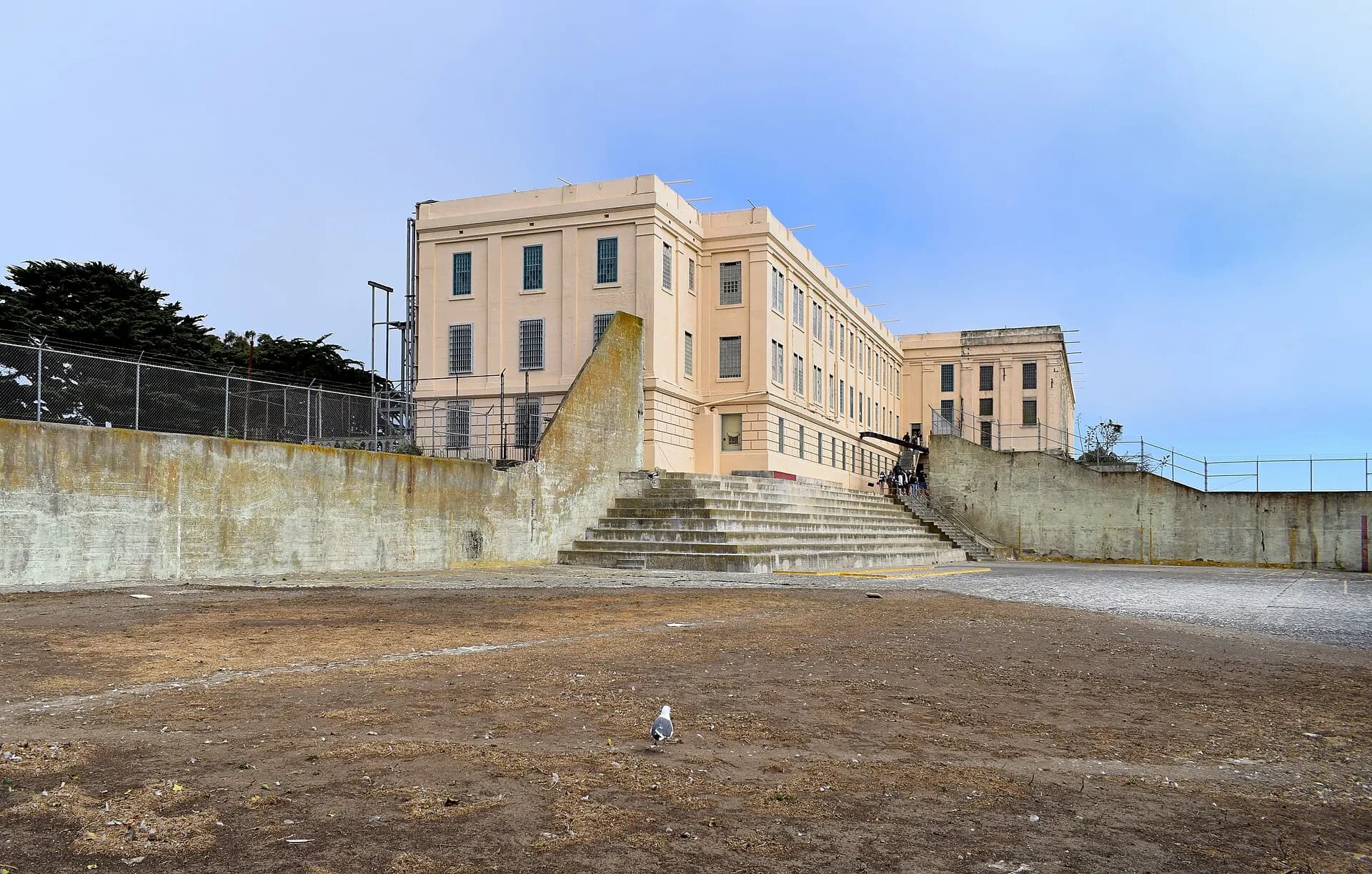 Alcatraz recreation yard, NW view